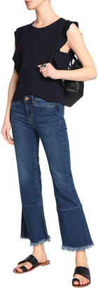 MiH Jeans Cropped Frayed High-rise Flared Jeans