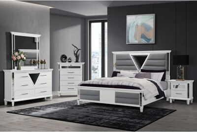 Ivy Bronx Marco White Queen 5pc Bedroom Set