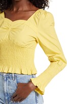 Thumbnail for your product : Amy Lynn Puff Long Sleeve Smocked Crop Top