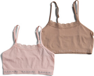 TJMAXX Girls 2Pk Seamless Cropped Camisoles, Nylon/Spandex