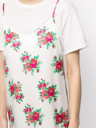 R 13 Floral-Print Silk Slip Dress