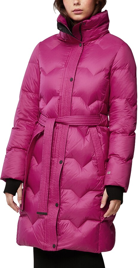 magenta puffer jacket