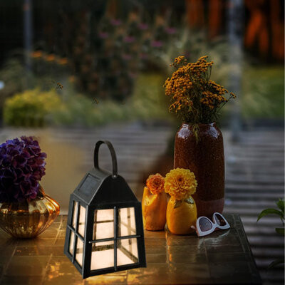 Deck Impressions Farmhouse Solar Sherpphard''s Hook Path Light And Table Top Lantern (2PK)