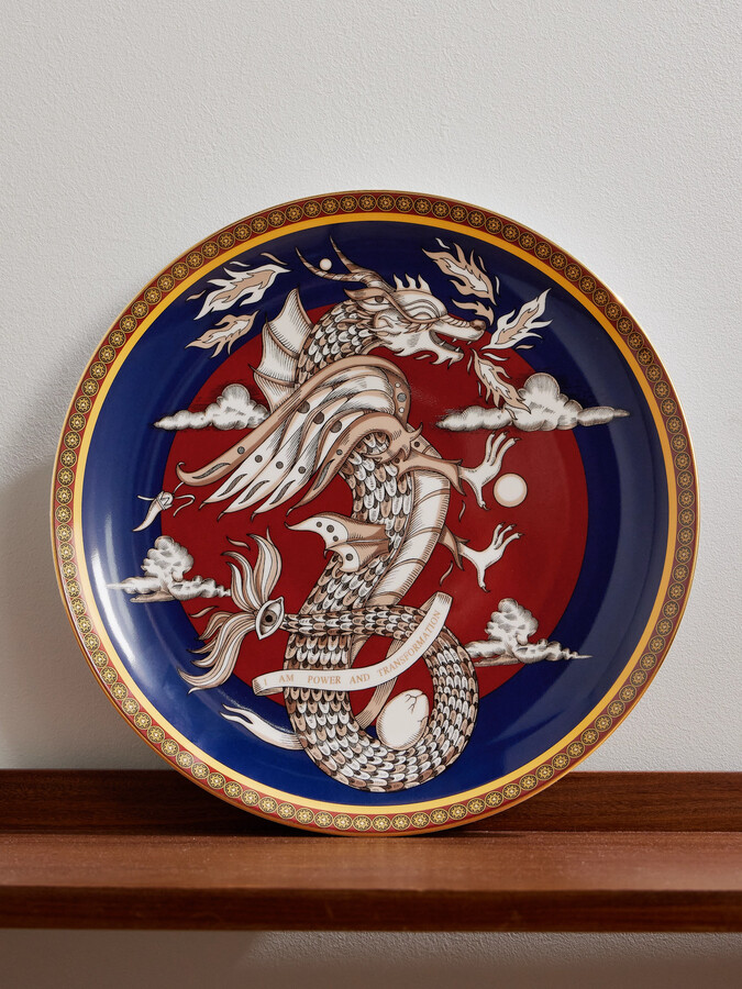 The Dragon Gold-Trimmed Porcelain Decorative Plate