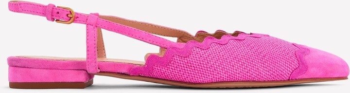 Boden Ric Rac Detail Pointed Flats, Festival Pink