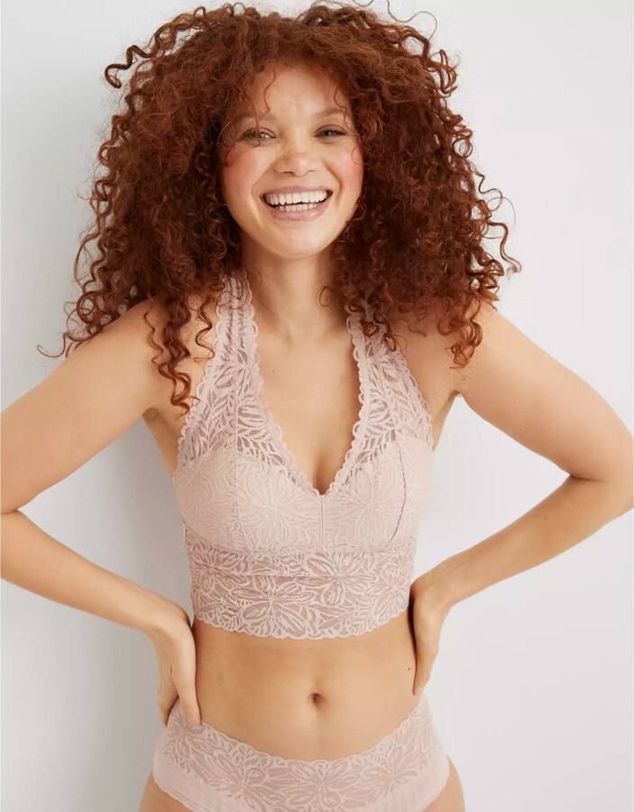 Aerie Hibiscus Lace Padded Racerback Bralette