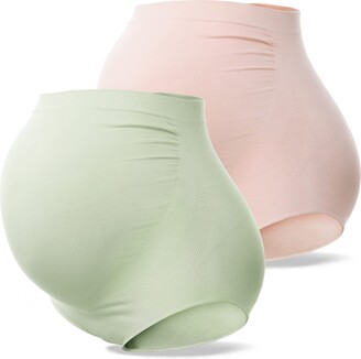 Gratlin Women's Seamless Pregnancy Shapewear High Waist Shorts Mid-Thigh  Underwear L Black