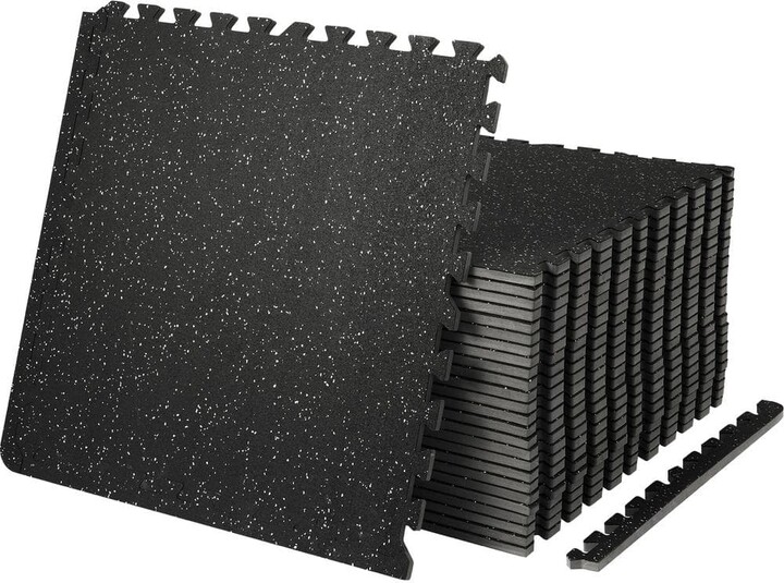 SKYSHALO Interlocking Floor Mats 24 in. W x 24 in. D x 0.5 in. H EVA Foam and Rubber Gym Floor Mats(25 Pcs 100 sq. ft. )