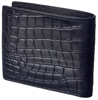 Versace Medusa Head Detail Croc-Embossed Leather Wallet - ShopStyle