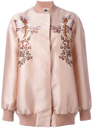 Stella McCartney floral embroidery bomber jacket