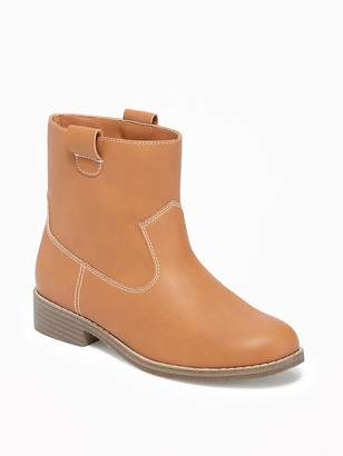 Old Navy Faux-Leather Western Ankle-Boots for Girls