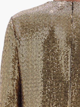 Gucci Leather-choker Chainmail Maxi Dress - Gold