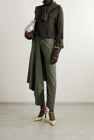Thumbnail for your product : Deveaux Draped Twill Straight-leg Pants
