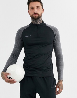 Nike Football Nike Soccer strike half zip sweat in black with contrast  sleeves - ShopStyle