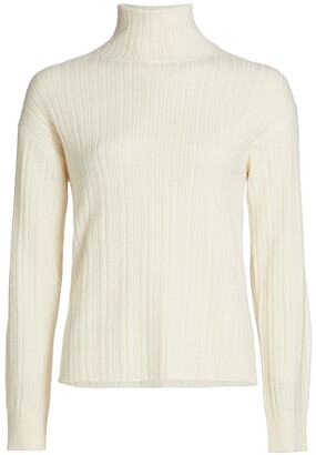 Naadam Wool-Cashmere Open-Back Turtleneck Sweater