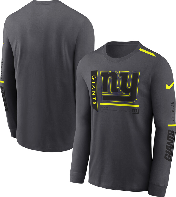 Nike Men's Anthracite New York Giants Volt Performance Long Sleeve T-Shirt