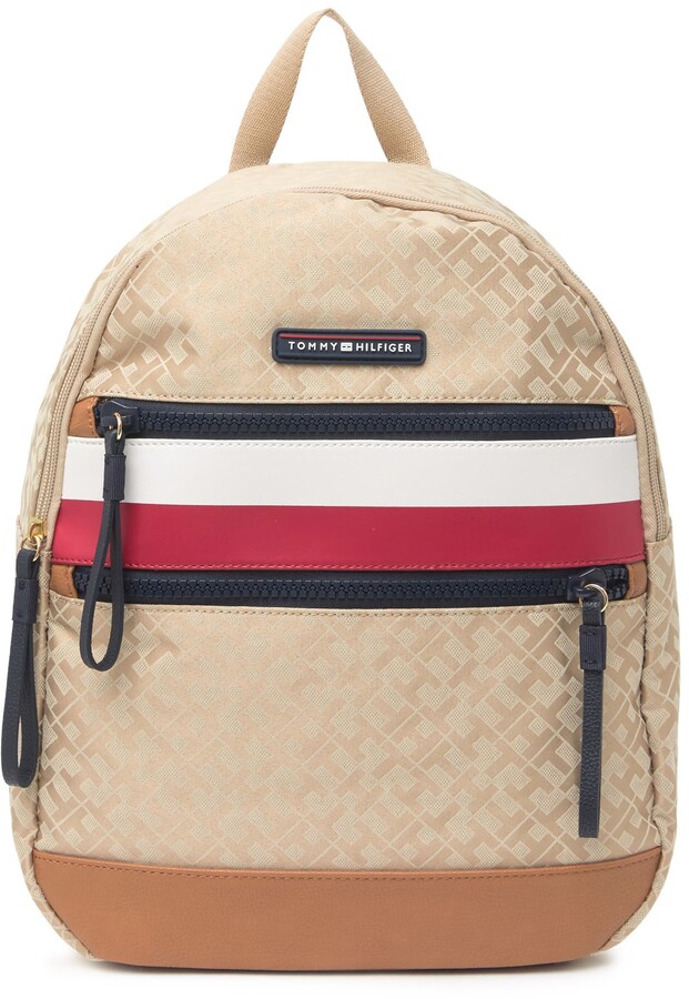 tommy hilfiger beige backpack