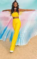 Thumbnail for your product : PrettyLittleThing Yellow Sequin Flare Leg Trouser