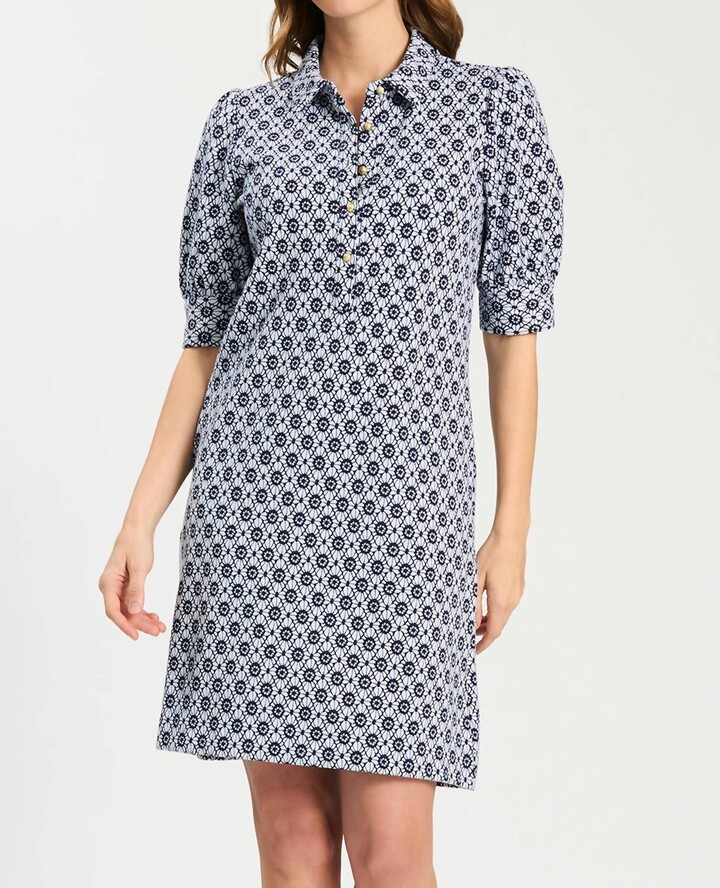 Tyler Boe Alicia Knit Dress In Blue White Stain Glass