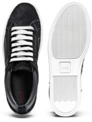 HUGO Low-top trainers in coated canvas with suede trims
