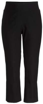 Eileen Fisher Leather Trim Ponte Flare Pants