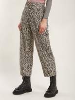 Thumbnail for your product : Eckhaus Latta Floral Print Wool Blend Corduroy Trousers - Womens - White Multi
