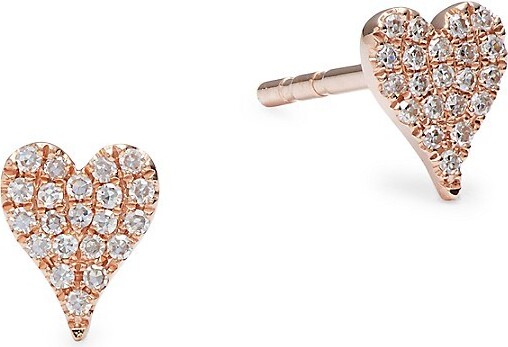 Rose Gold Heart Stud Earrings | ShopStyle