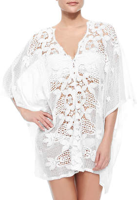 Miguelina Kara Netted/Lace Caftan Coverup
