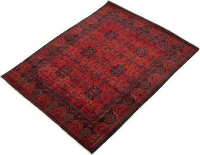 Isabelline One-of-a-Kind Arami Hand-Knotted 2010s Esari Turkoman Red 5'1" x 6'6" Wool Area Rug
