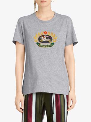 Burberry Embroidered Archive Logo Cotton T-shirt
