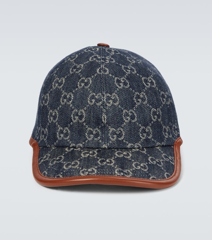 Gucci GG denim baseball cap - ShopStyle Hats