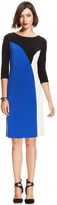 Thumbnail for your product : Nine West Three-Quarter-Sleeve Colorblock Shift