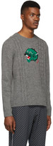 Thumbnail for your product : Gucci Grey Wool Panther Face Sweater