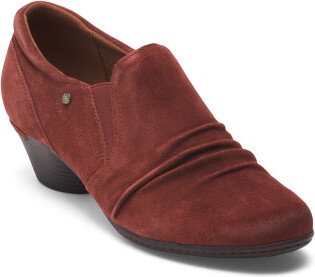 Suede Lucy Ruched Comfort Slip On Shoes for Women | Man-Made Sole/Suede