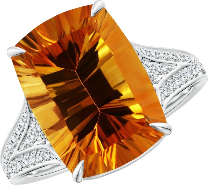 ANGARA INC. Angara Natural Gia Certified Rectangular Cushion 6.11ct Citrine Ring In 14k Gold