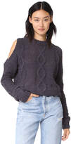 Thumbnail for your product : J.o.a. Cable Cold Shoulder Sweater