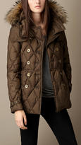 Thumbnail for your product : Burberry Down-Filled Puffer Coat with Fur Trim