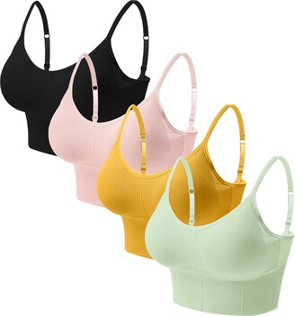 Eleplus Comfy Sleep Bra for Women Cami Lounge Bra Wirefree Padded Bralettes  Longline Pack of 4 - ShopStyle