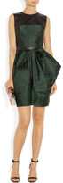 Thumbnail for your product : Jason Wu Leather-trimmed silk-blend jacquard dress