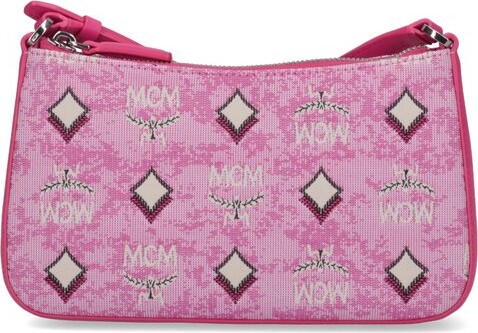 Mcm Aren Small Hobo Bag in Blossom Pink Visetos