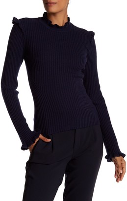 Derek Lam 10 Crosby Fitted Ruffle Cashmere Sweater