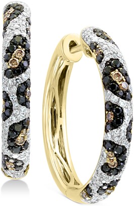 Effy Multi-Color Diamond Hoop Earrings (1-1/4 ct. t.w.) in 14k Gold