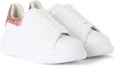 Thumbnail for your product : Alexander McQueen Kids White & Pink Sparkle Tab Oversized Sneakers