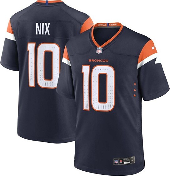 Nike Denver Broncos Bo Nix #10 Alternate Game Jersey Small Navy