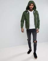 Thumbnail for your product : Pull&Bear Zip Through Hooded Jacket In Khaki