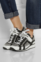 Thumbnail for your product : Pierre Hardy Striped elaphe and leather sneakers