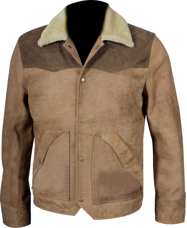 Suede Jackets For Men SpazeUp Rick Grimes Suede Trucker Jacket For