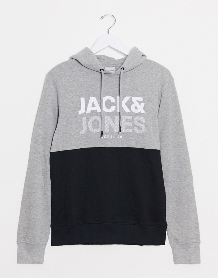Jack and Jones Core overhead hoodie cut and sew - ShopStyle