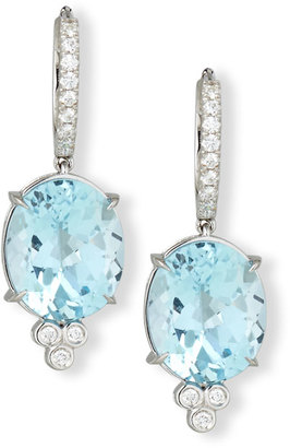 Rina Limor Fine Jewelry 18K White Gold & Blue Topaz Oval Drop Earrings