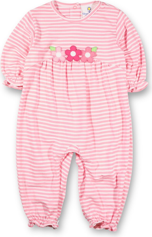 Florence Eiseman Stripe Knit Longall With Flowers